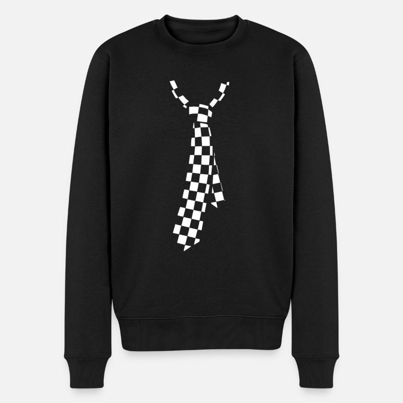 Krawattenkrawatte - Männer Premium Bio Pullover - Schwarz