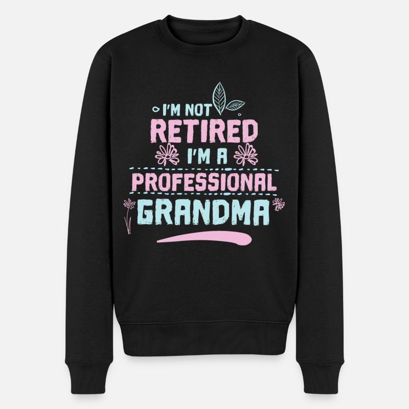Pensioniertes berufliches Großmutter-Ruhestandsgeschenk - Männer Premium Bio Pullover - Schwarz