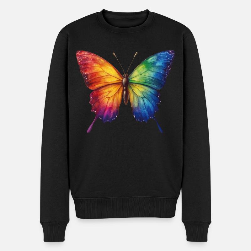 Schmetterling - Männer Premium Bio Pullover - Schwarz