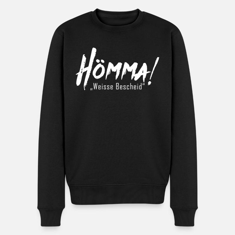 HÖMMA Weisse Bescheid | Ruhrpott Dialekt Slang - Männer Premium Bio Pullover - Schwarz