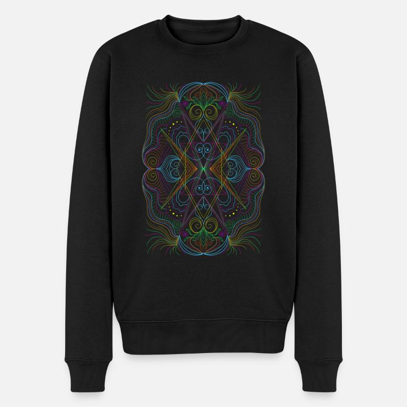 Geometrie Mandala - Männer Premium Bio Pullover - Schwarz