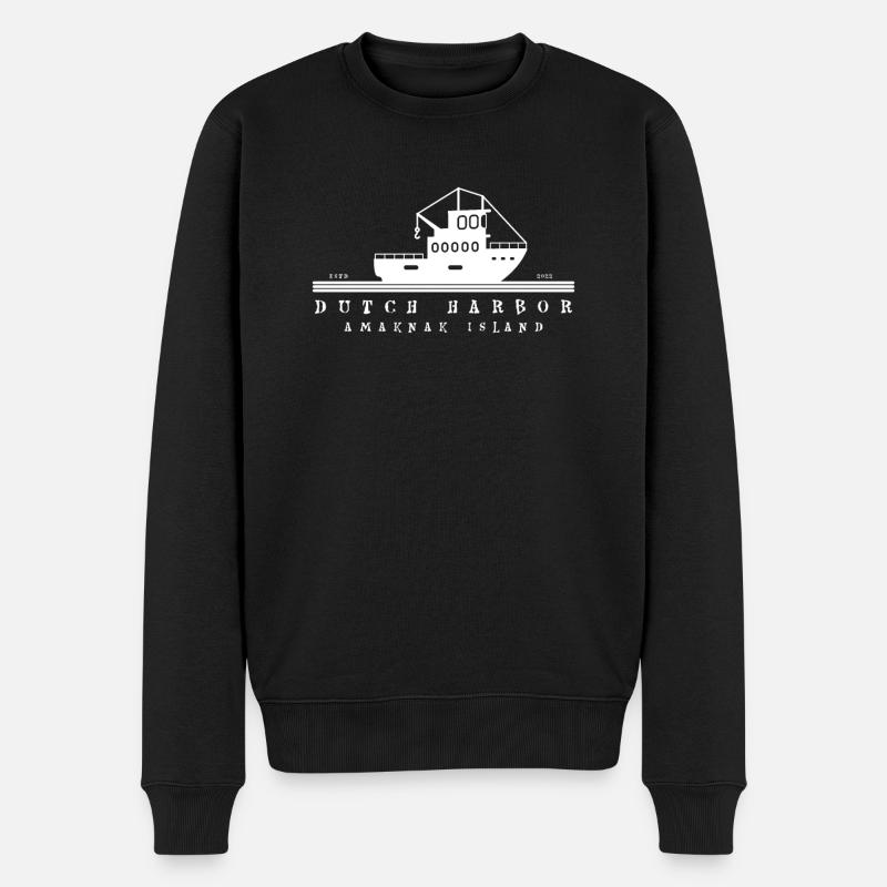 Dutch Harbor Amaknak Island Alaska USA - Männer Premium Bio Pullover - Schwarz