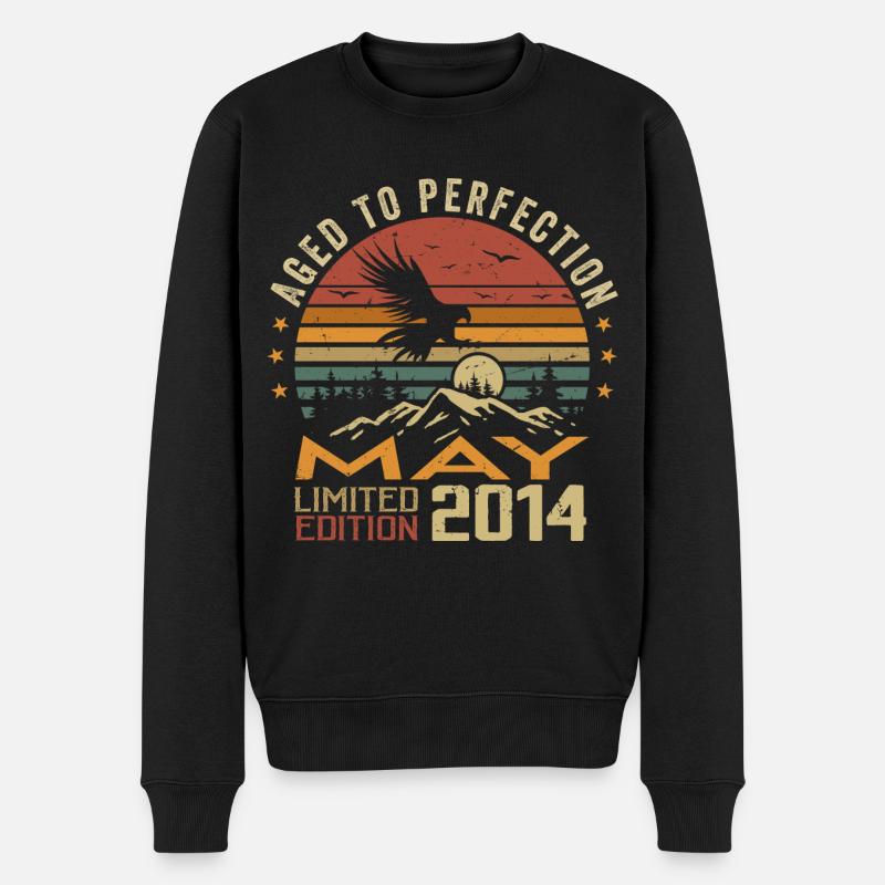 Mai 2014 Geburtstag Mai 2014 Geschenk 2014 Mai - Männer Premium Bio Pullover - Schwarz