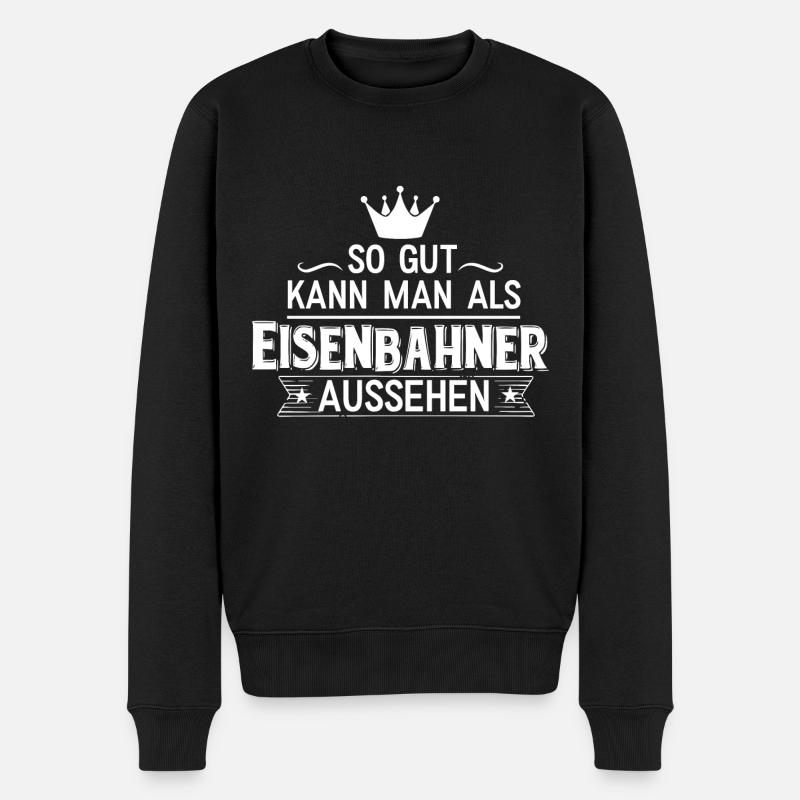 Eisenbahner - Männer Premium Bio Pullover - Schwarz
