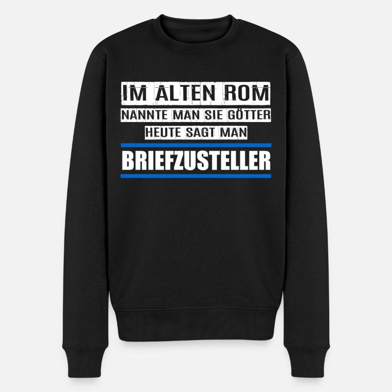 BRIEFZUSTELLER - Männer Premium Bio Pullover - Schwarz