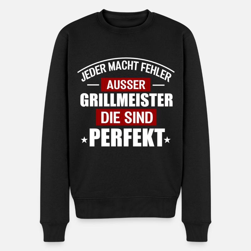 GRILLMEISTER - Männer Premium Bio Pullover - Schwarz
