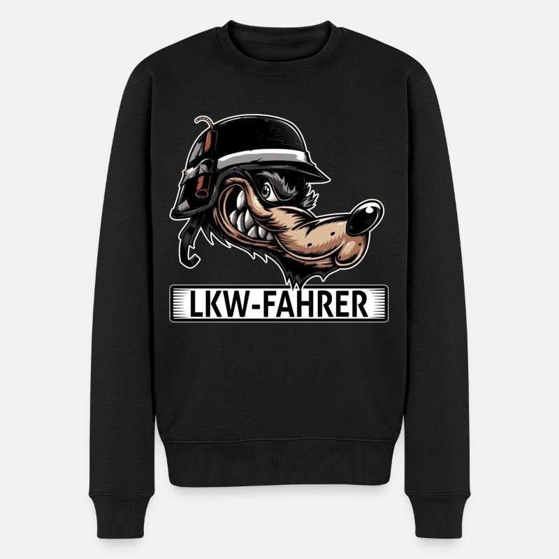 LKW-FAHRER - Männer Premium Bio Pullover - Schwarz