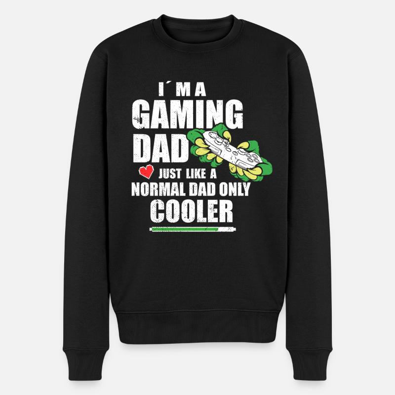 I M A GAMING DAD - Männer Premium Bio Pullover - Schwarz