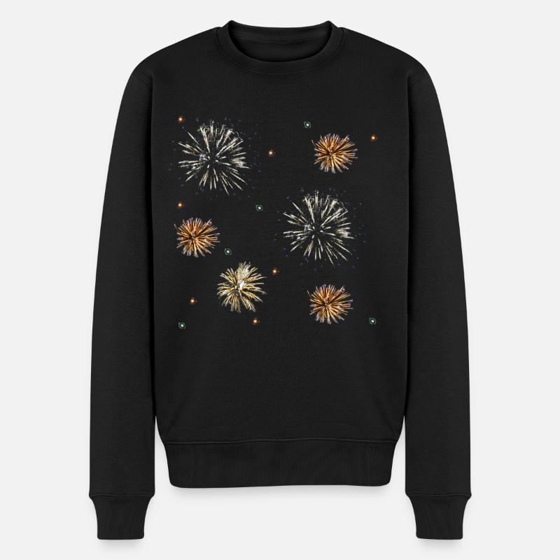 Feuerwerk - Männer Premium Bio Pullover - Schwarz