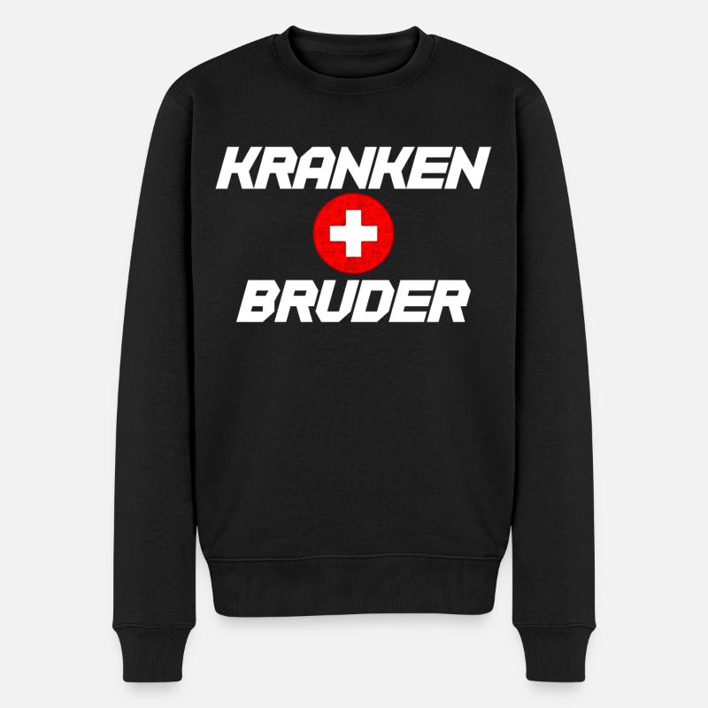 Krankenbruder Krankenpfleger Pfleger - Männer Premium Bio Pullover - Schwarz