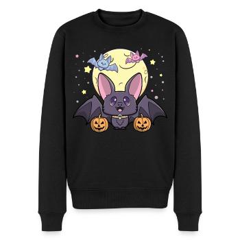 Mignon kawaii pastel goth chauve-souris halloween citrouilles amusant - Pull Premium bio Homme - noir - Devant - Nico (187cm)