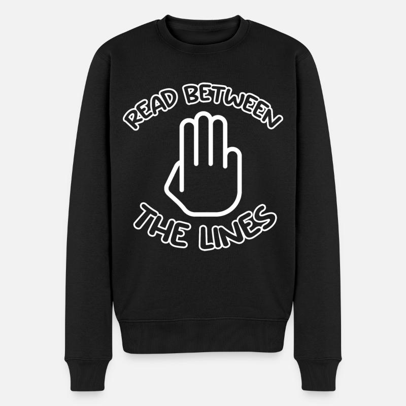 READ BETWEEN THE LINES - Men's Premium Organic Jumper - black