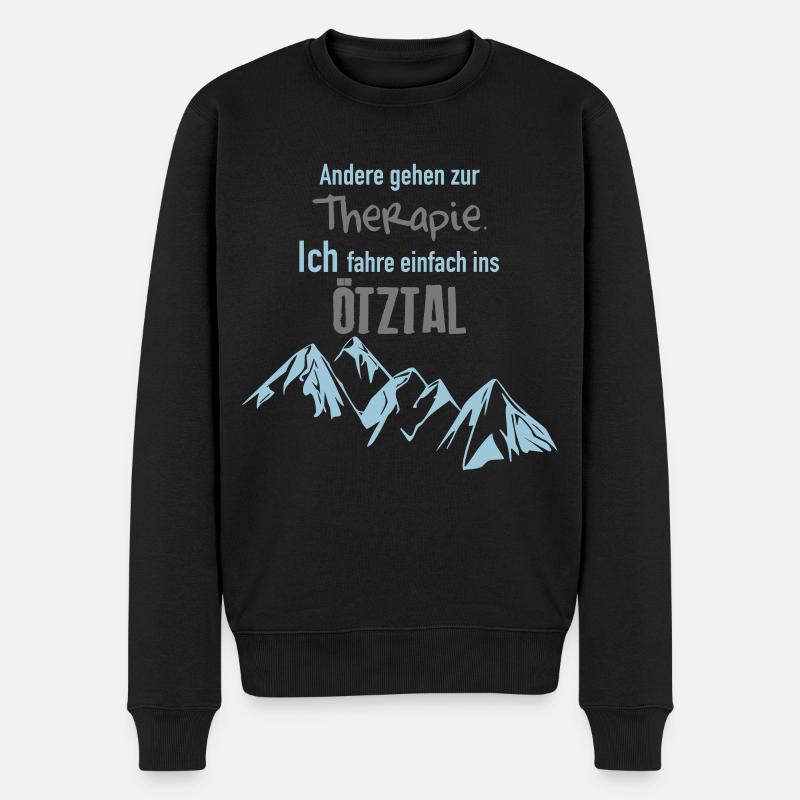 Therapie Ötztal - Männer Premium Bio Pullover - Schwarz