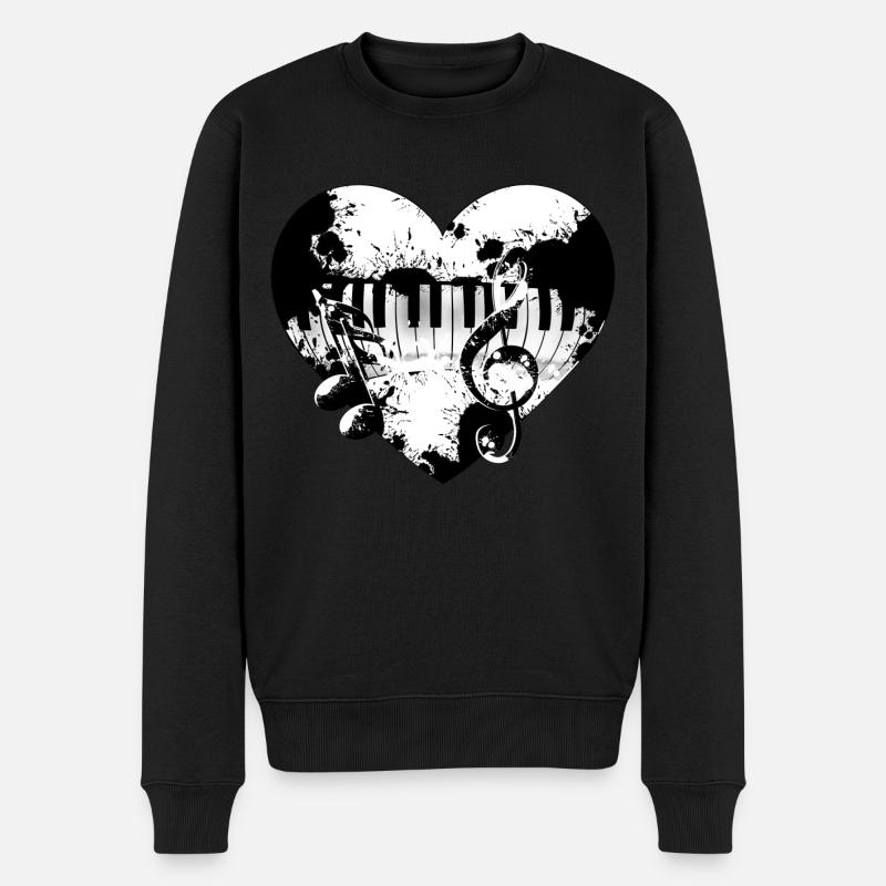 Keyboard Herz - Männer Premium Bio Pullover - Schwarz