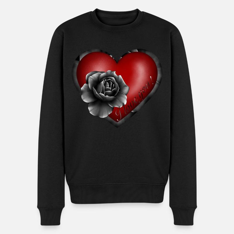 Cœur je t’aime - Pull Premium bio Homme - noir