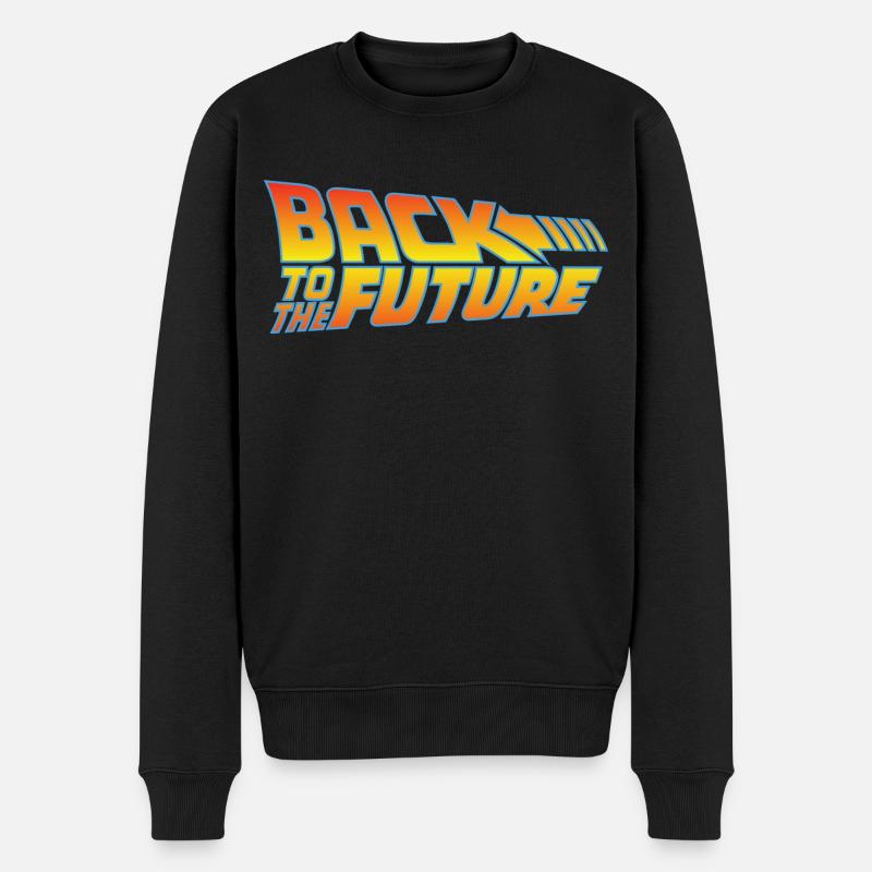 Zurück In Die Zukunft Logo - Männer Premium Bio Pullover - Schwarz