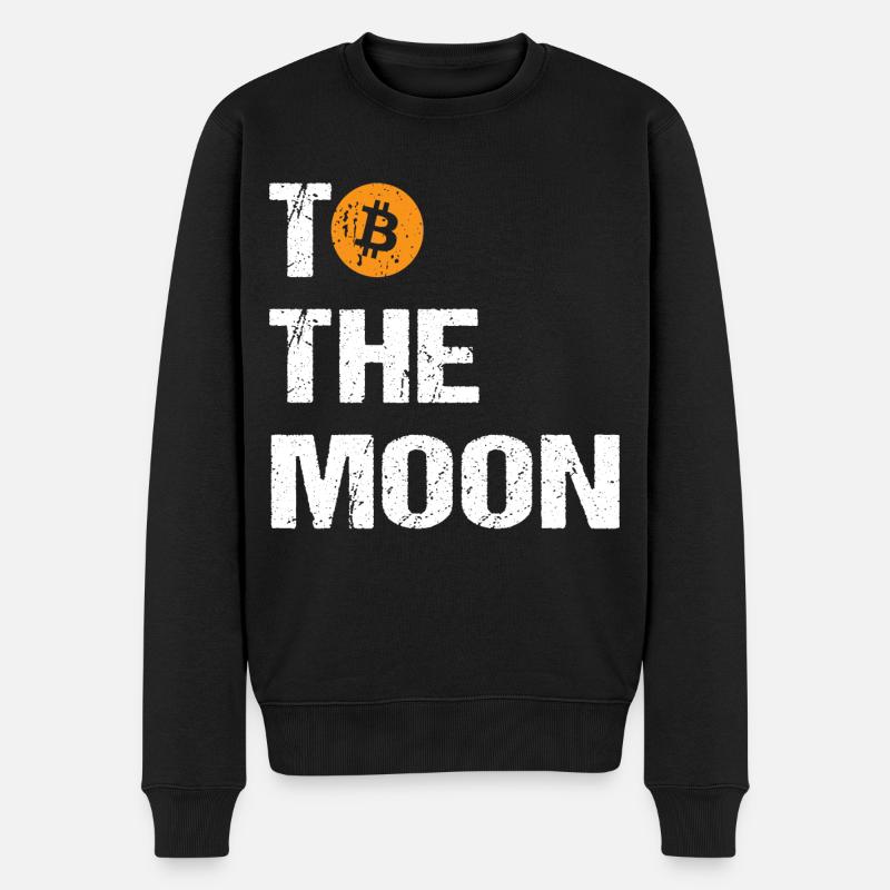 Bitcoin to the moon Bitcoin - Männer Premium Bio Pullover - Schwarz