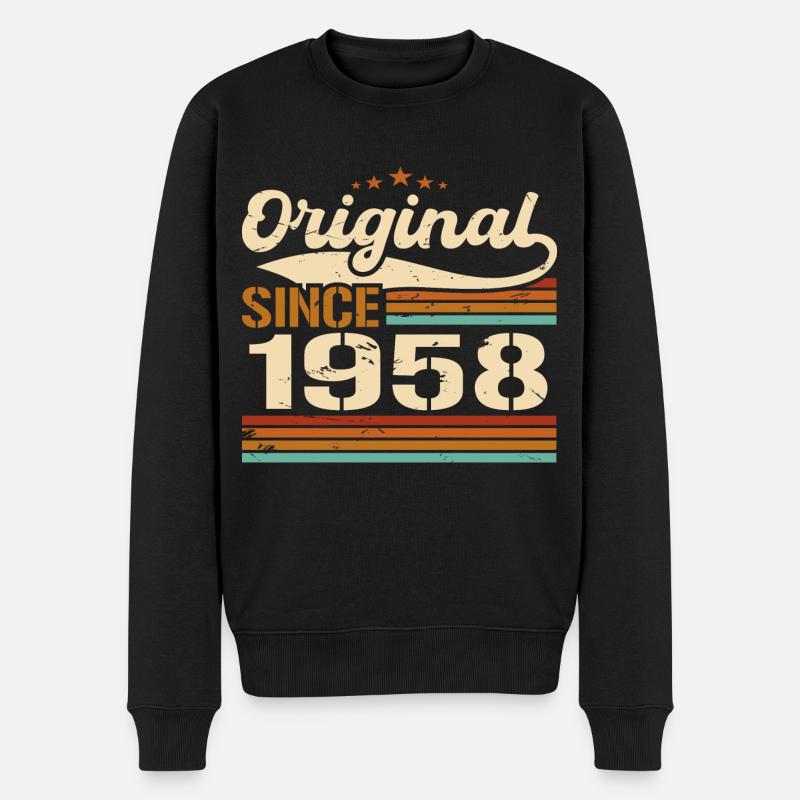 Jahrgang 1958 original | Geburtstagsgeschenk 1958 - Männer Premium Bio Pullover - Schwarz