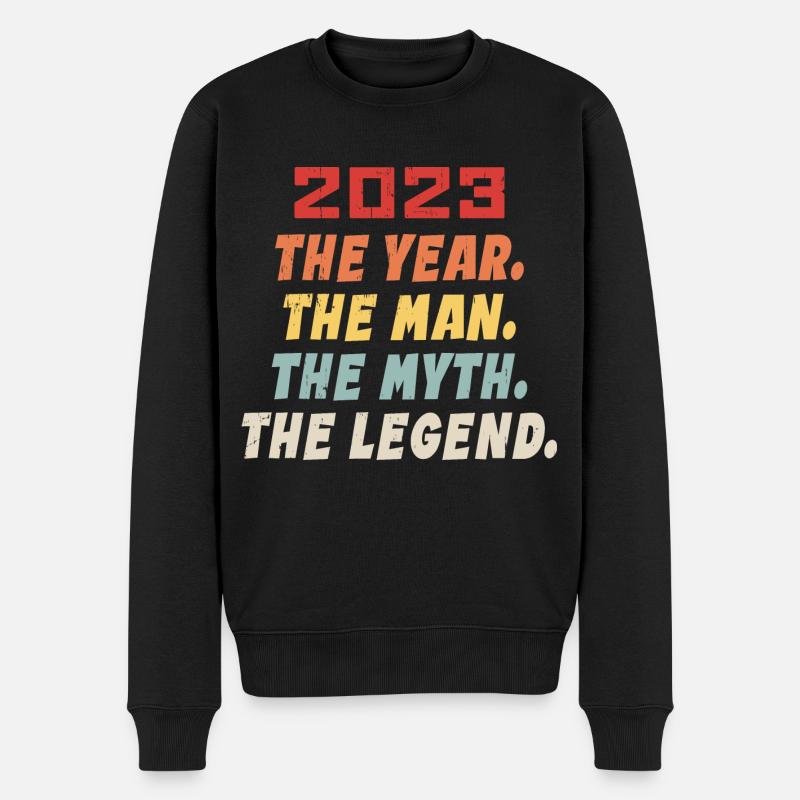 2023 Geburtstagsgeschenk, die Legenden geboren 2023 - Männer Premium Bio Pullover - Schwarz