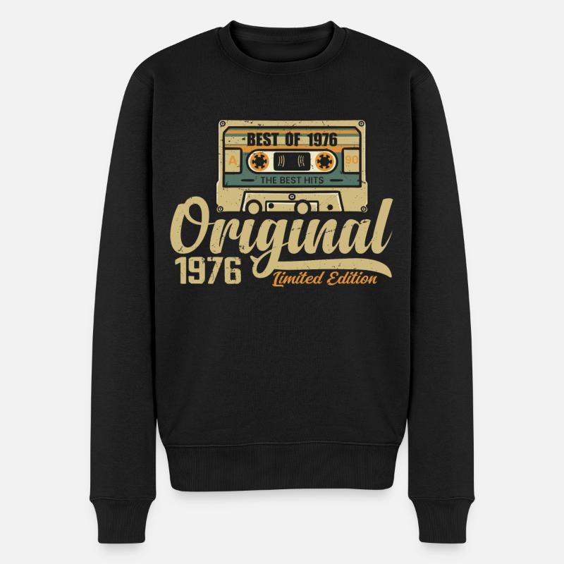 Original 1976 Jahrgang - 1976 Geburtstagsgeschenk - Männer Premium Bio Pullover - Schwarz