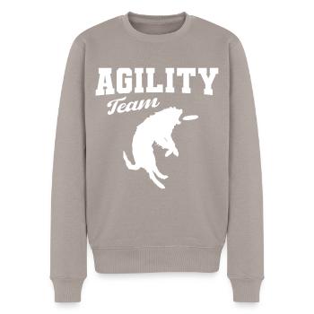 Agility Hunde Team - Männer Premium Bio Pullover - Taupe - Vorne - Nico (187cm)
