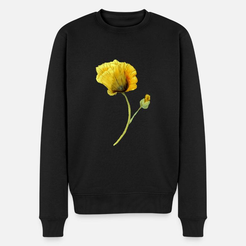 Blume - Männer Premium Bio Pullover - Schwarz