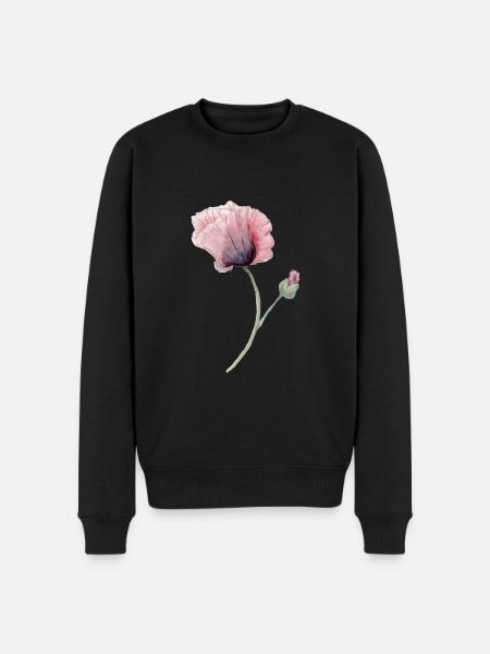 Blume - Männer Premium Bio Pullover - Schwarz