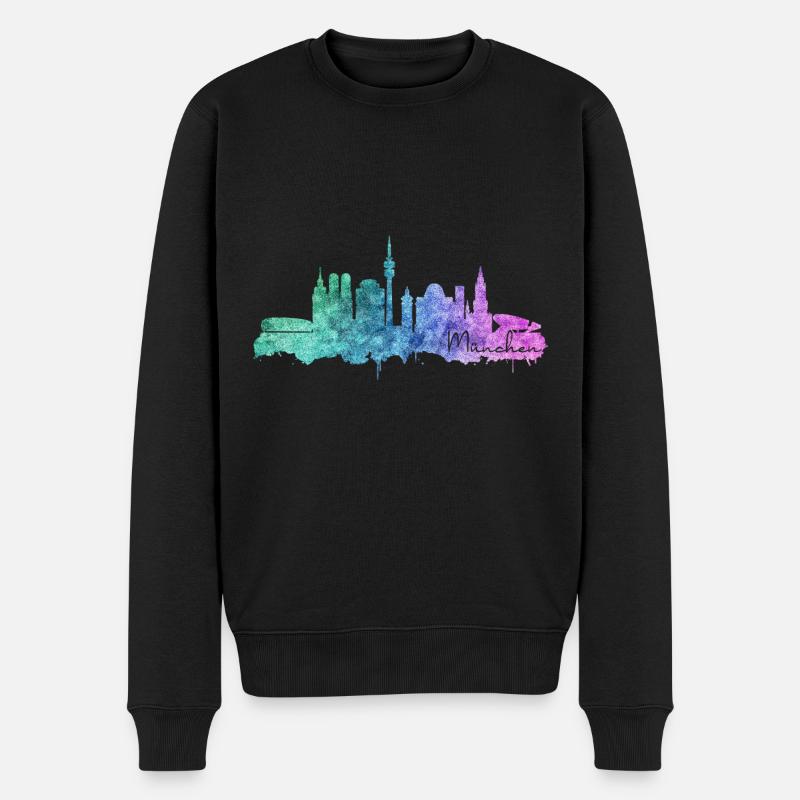 Munich Skyline - Pull Premium bio Homme - noir