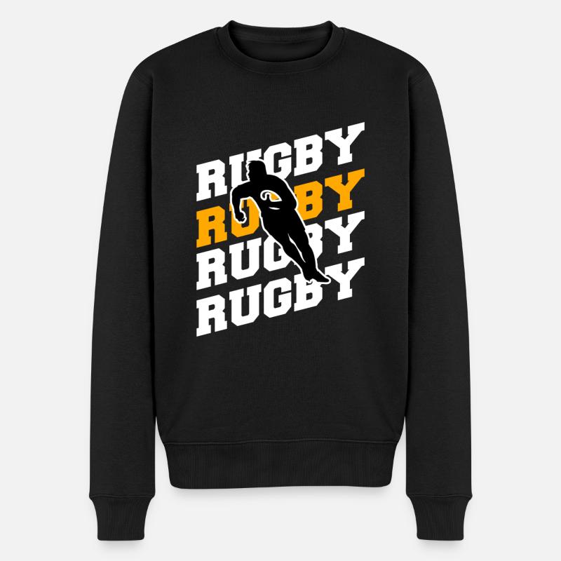 Rugby - Männer Premium Bio Pullover - Schwarz