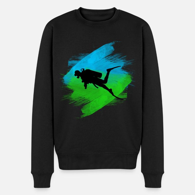 Taucher - Männer Premium Bio Pullover - Schwarz