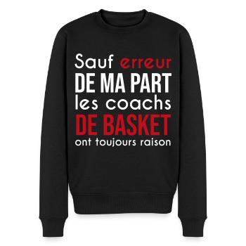 coach de basket toujours raison - Pull Premium bio Homme - noir - Devant - Nico (187cm)