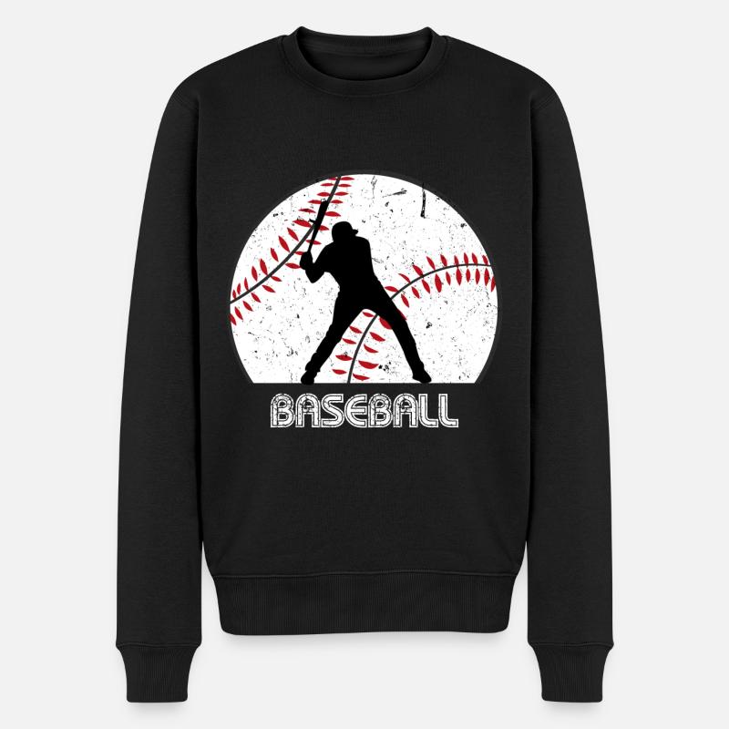 Baseball - Männer Premium Bio Pullover - Schwarz
