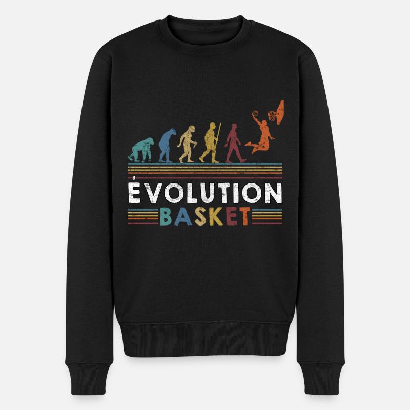 Evolution - Basketball - Männer Premium Bio Pullover - Schwarz