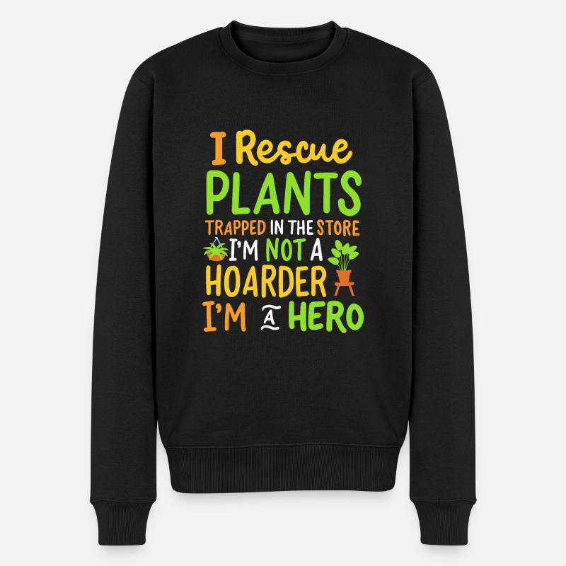 Garten Pflanzen Gartenarbeit - Männer Premium Bio Pullover - Schwarz