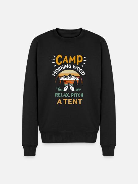 Camp Morning Wood - Men's Premium Organic Jumper - black