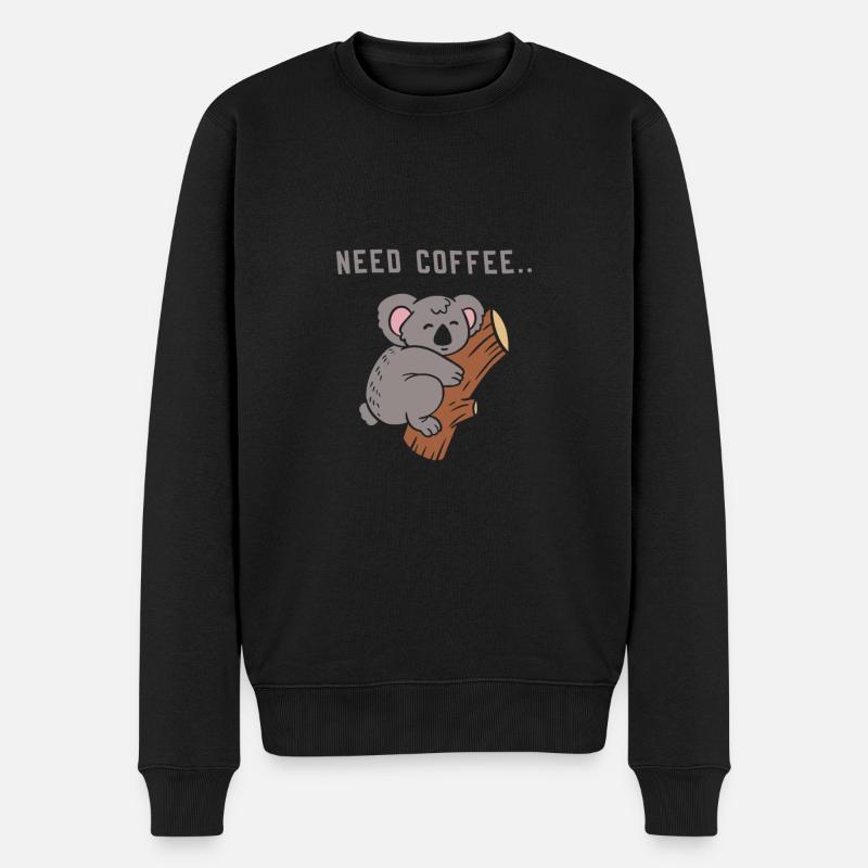 Café disant Koala Bear - Pull Premium bio Homme - noir