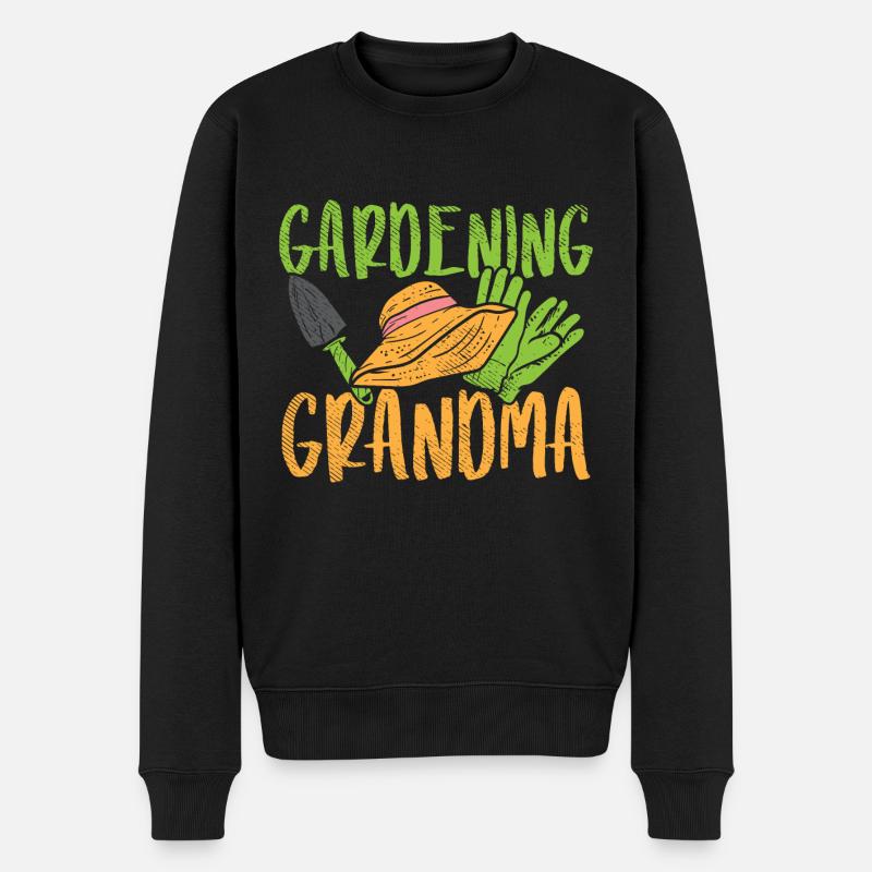 Gardening Grandma - Männer Premium Bio Pullover - Schwarz