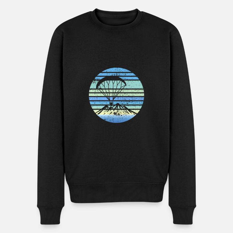 Paramotoring Retro Design - Männer Premium Bio Pullover - Schwarz