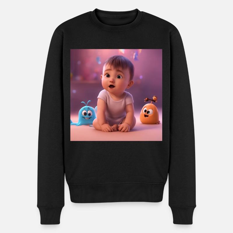 bébé mignon avec des créatures - Pull Premium bio Homme - noir