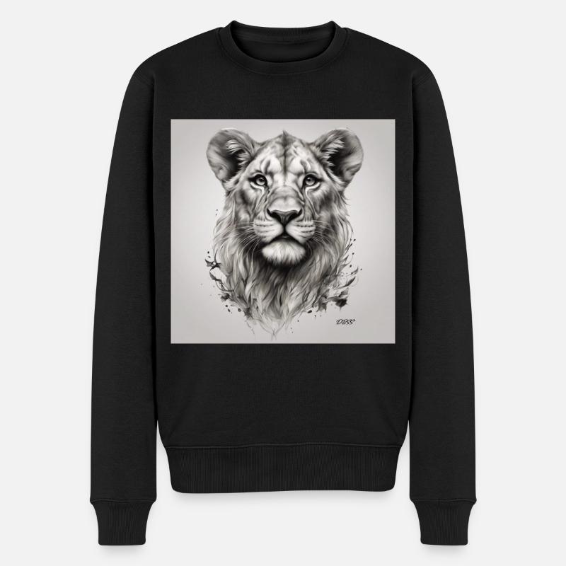 König des Dschungels - Männer Premium Bio Pullover - Schwarz