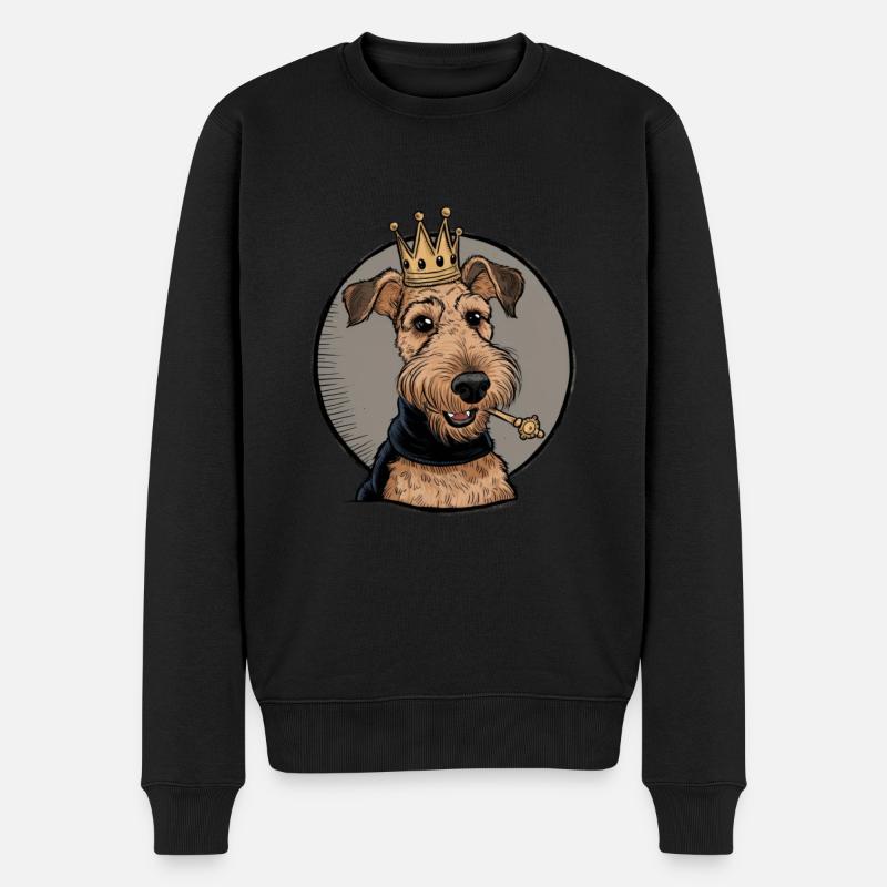 Airedale Terrier - Männer Premium Bio Pullover - Schwarz