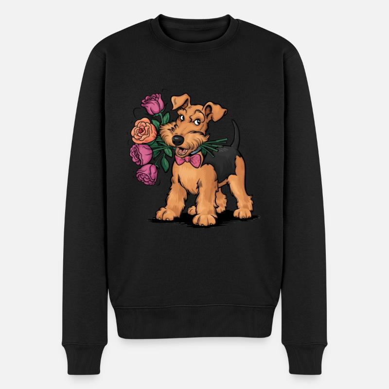 Airedale Terrier - Männer Premium Bio Pullover - Schwarz