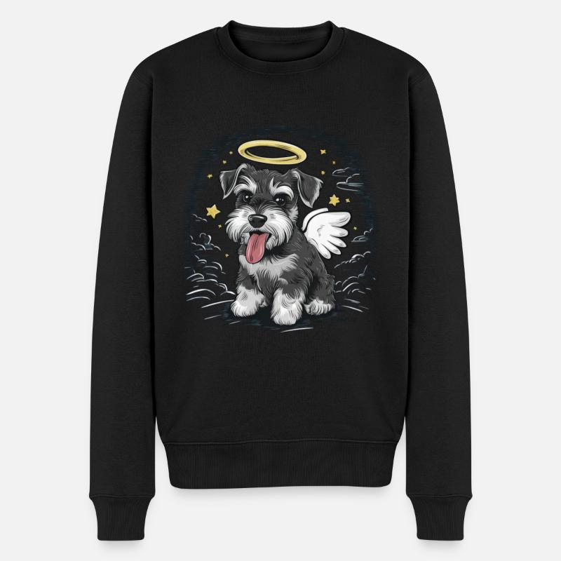 Schnauzer miniature comme ange - Pull Premium bio Homme - noir