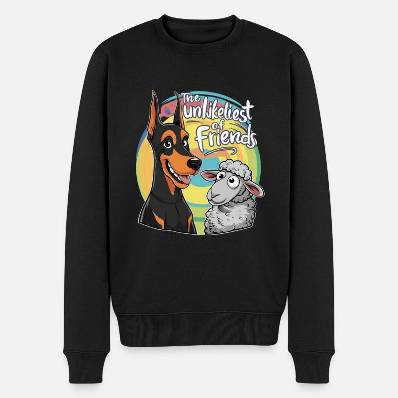 Doberman cool avec mouton - Pull Premium bio Homme - noir
