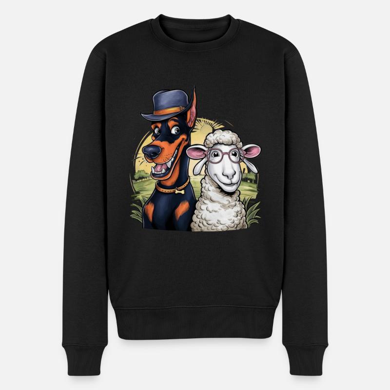 Doberman cool avec mouton - Pull Premium bio Homme - noir