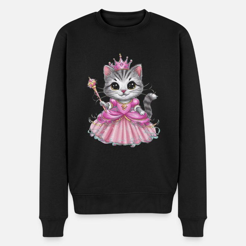 Chat en robe de princesse - Pull Premium bio Homme - noir