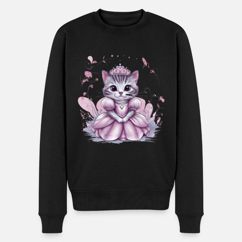 Chat en robe de princesse - Pull Premium bio Homme - noir