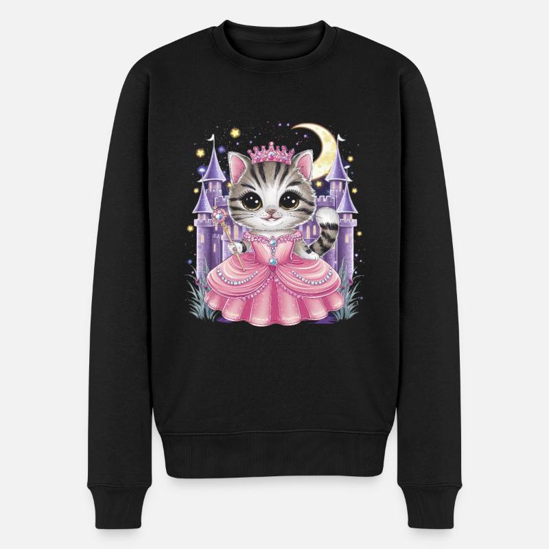 Chat en robe de princesse - Pull Premium bio Homme - noir