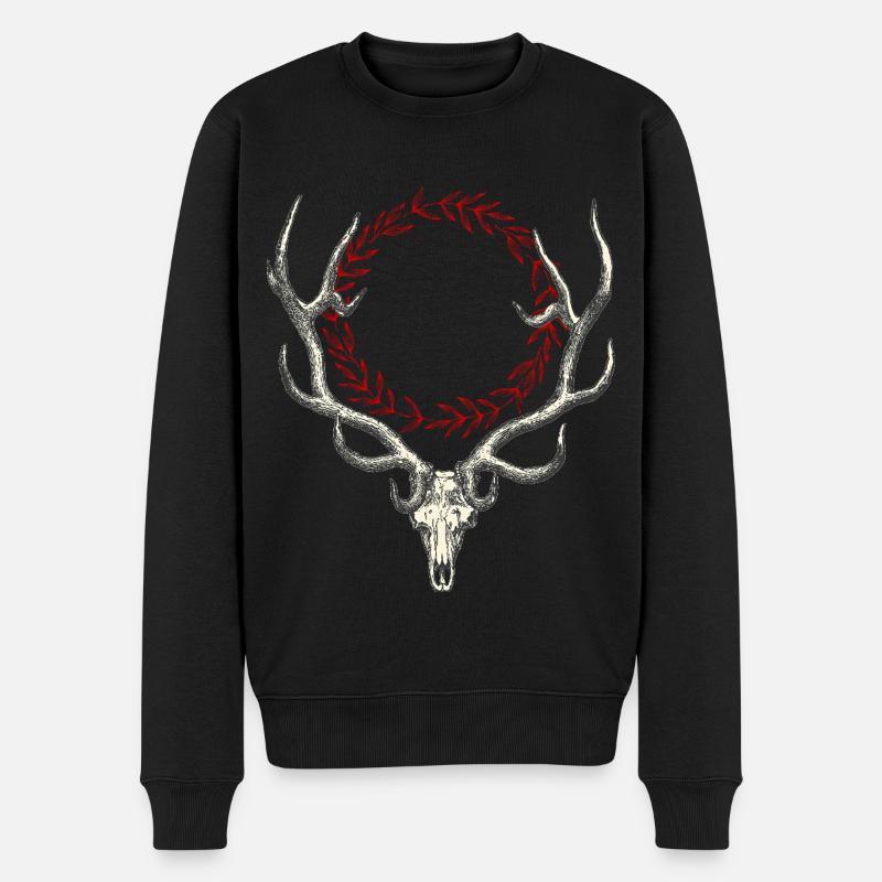 Deer - Männer Premium Bio Pullover - Schwarz