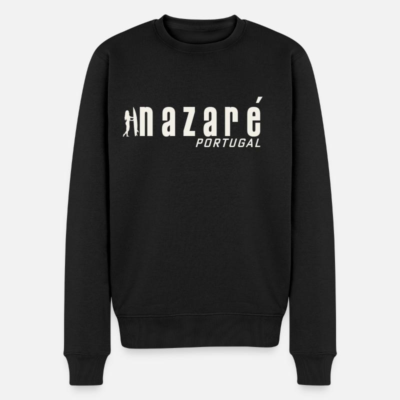 Nazare Surfing Portugal - Männer Premium Bio Pullover - Schwarz